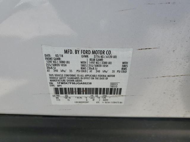 Photo 9 VIN: 1FM5K7F86JGA88238 - FORD EXPLORER L 