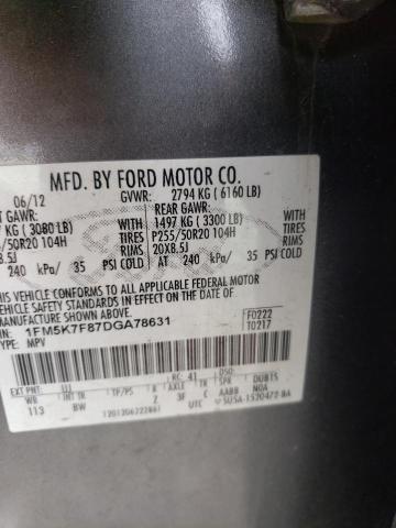 Photo 9 VIN: 1FM5K7F87DGA78631 - FORD EXPLORER L 