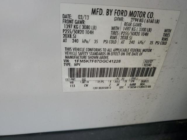 Photo 12 VIN: 1FM5K7F87DGC41228 - FORD EXPLORER 