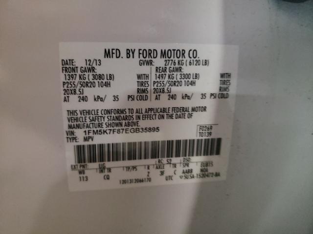 Photo 9 VIN: 1FM5K7F87EGB35895 - FORD EXPLORER L 