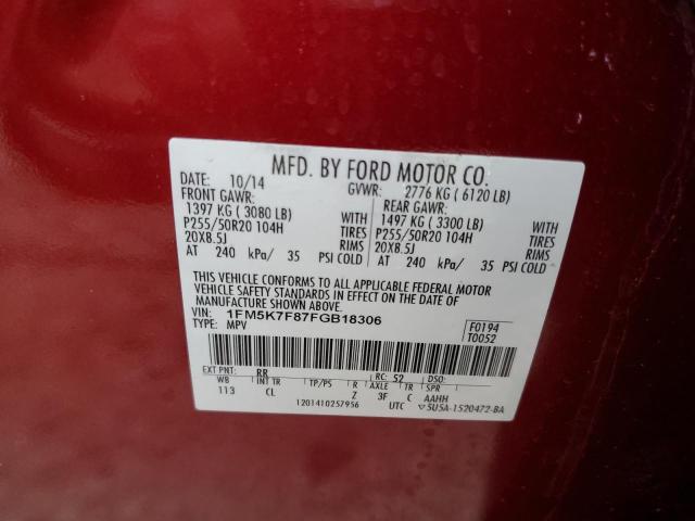 Photo 11 VIN: 1FM5K7F87FGB18306 - FORD EXPLORER L 