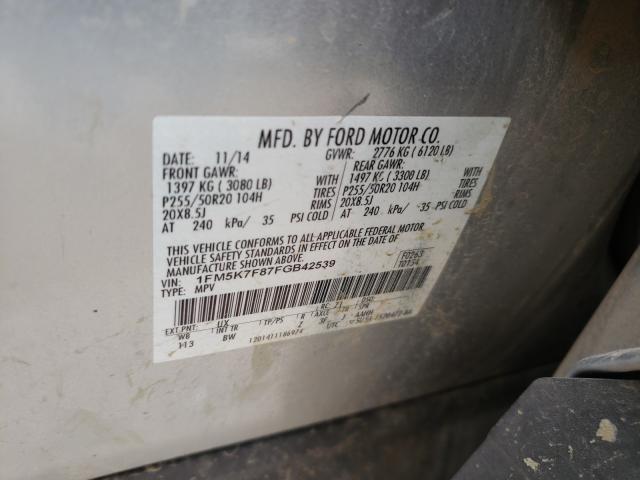 Photo 9 VIN: 1FM5K7F87FGB42539 - FORD EXPLORER L 