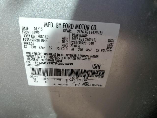 Photo 12 VIN: 1FM5K7F87FGB74438 - FORD EXPLORER 