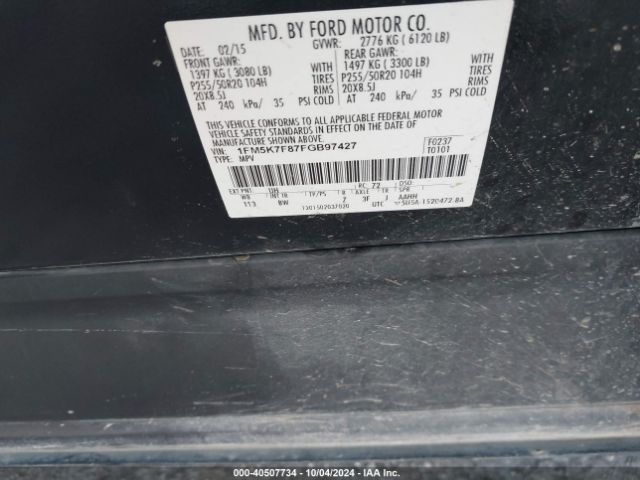 Photo 8 VIN: 1FM5K7F87FGB97427 - FORD EXPLORER 