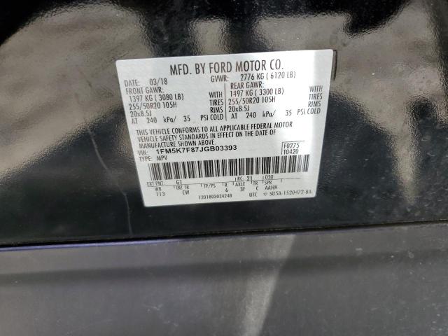 Photo 9 VIN: 1FM5K7F87JGB03393 - FORD EXPLORER L 