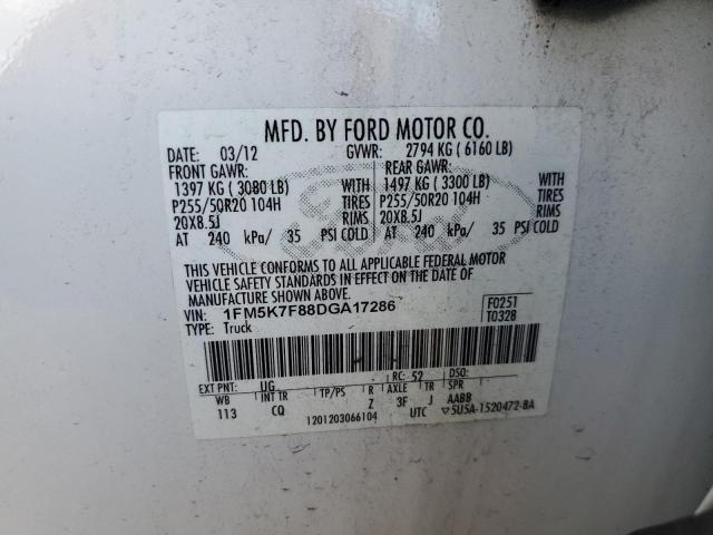 Photo 9 VIN: 1FM5K7F88DGA17286 - FORD EXPLORER L 