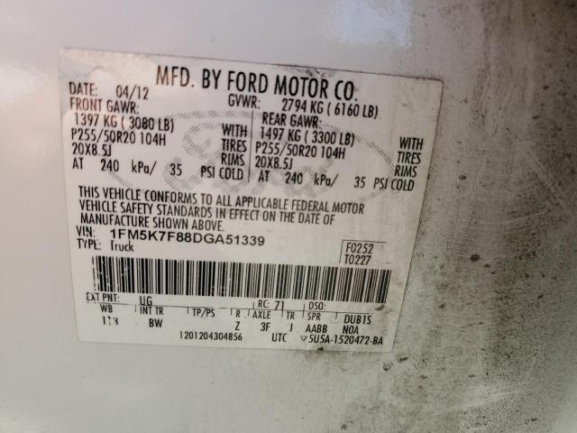 Photo 12 VIN: 1FM5K7F88DGA51339 - FORD EXPLORER 