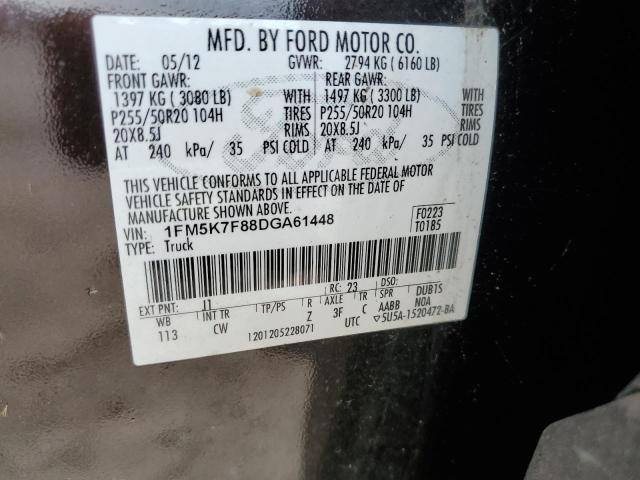 Photo 12 VIN: 1FM5K7F88DGA61448 - FORD EXPLORER L 