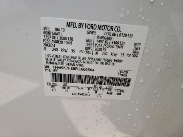 Photo 9 VIN: 1FM5K7F88EGA06564 - FORD EXPLORER L 