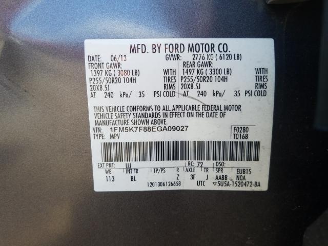 Photo 9 VIN: 1FM5K7F88EGA09027 - FORD EXPLORER L 