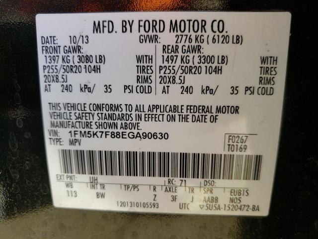 Photo 12 VIN: 1FM5K7F88EGA90630 - FORD EXPLORER L 