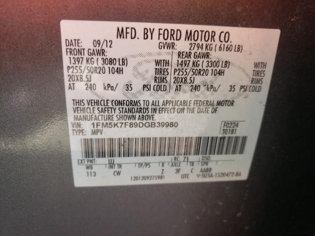 Photo 9 VIN: 1FM5K7F89DGB39980 - FORD EXPLORER L 