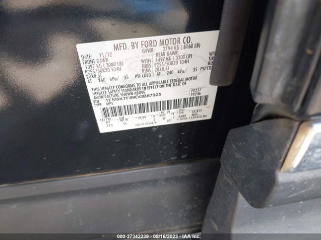 Photo 8 VIN: 1FM5K7F89DGB67925 - FORD EXPLORER 