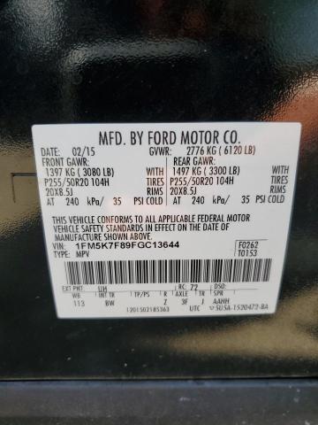 Photo 12 VIN: 1FM5K7F89FGC13644 - FORD EXPLORER L 