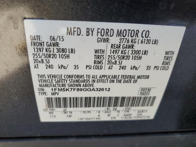 Photo 13 VIN: 1FM5K7F89GGA32612 - FORD EXPLORER L 