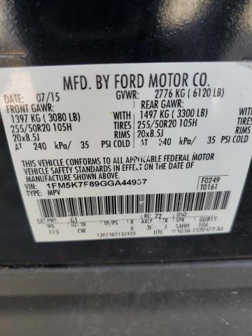 Photo 12 VIN: 1FM5K7F89GGA44937 - FORD EXPLORER L 