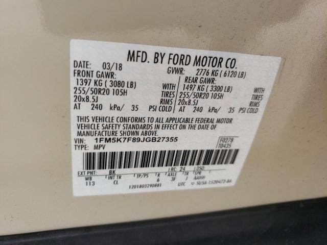 Photo 13 VIN: 1FM5K7F89JGB27355 - FORD EXPLORER L 