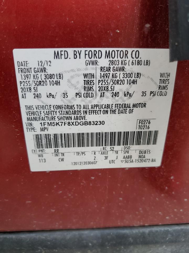 Photo 13 VIN: 1FM5K7F8XDGB83230 - FORD EXPLORER 