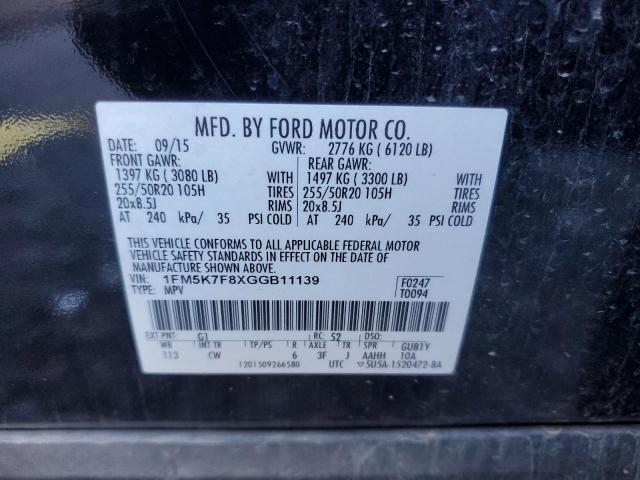 Photo 12 VIN: 1FM5K7F8XGGB11139 - FORD EXPLORER L 