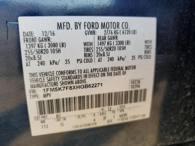 Photo 12 VIN: 1FM5K7F8XHGB62271 - FORD EXPLORER 