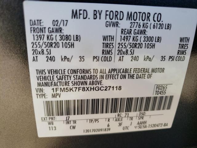 Photo 13 VIN: 1FM5K7F8XHGC27118 - FORD EXPLORER 