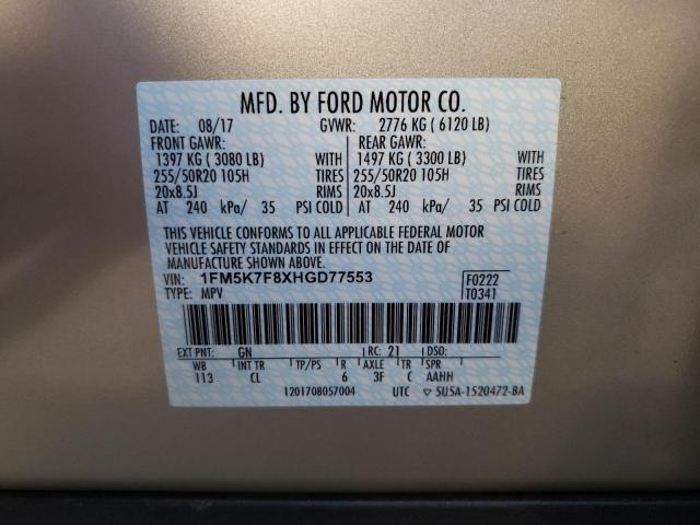 Photo 12 VIN: 1FM5K7F8XHGD77553 - FORD EXPLORER L 