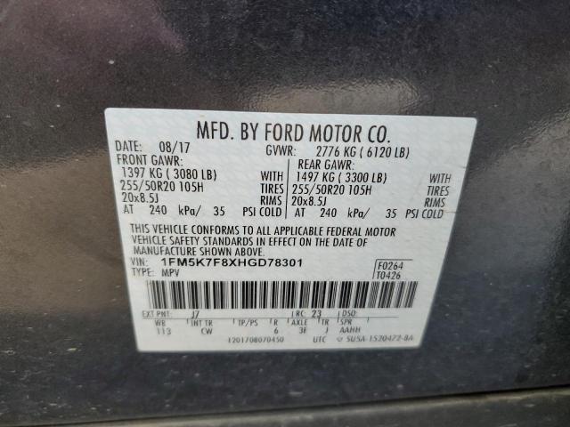 Photo 9 VIN: 1FM5K7F8XHGD78301 - FORD EXPLORER L 