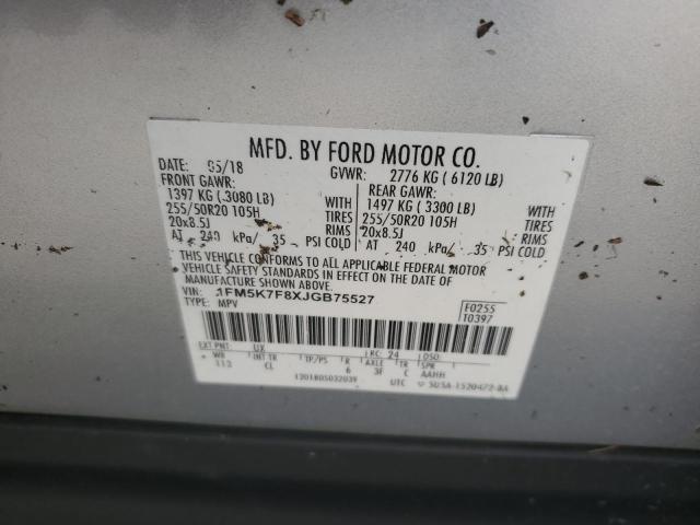 Photo 12 VIN: 1FM5K7F8XJGB75527 - FORD EXPLORER L 