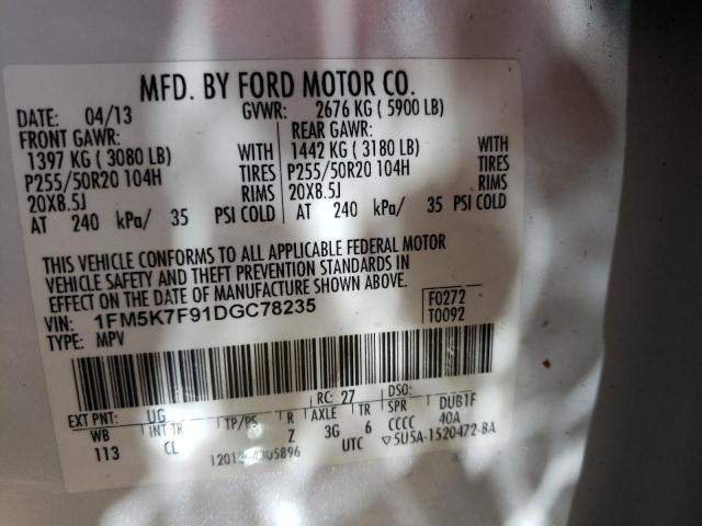 Photo 9 VIN: 1FM5K7F91DGC78235 - FORD EXPLORER L 