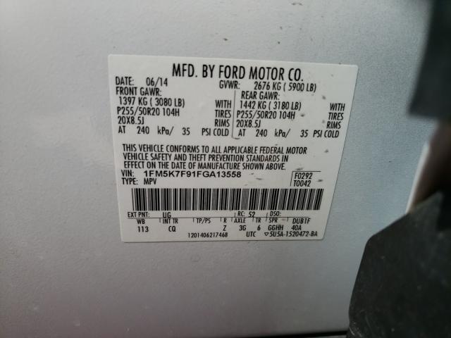 Photo 9 VIN: 1FM5K7F91FGA13558 - FORD EXPLORER L 