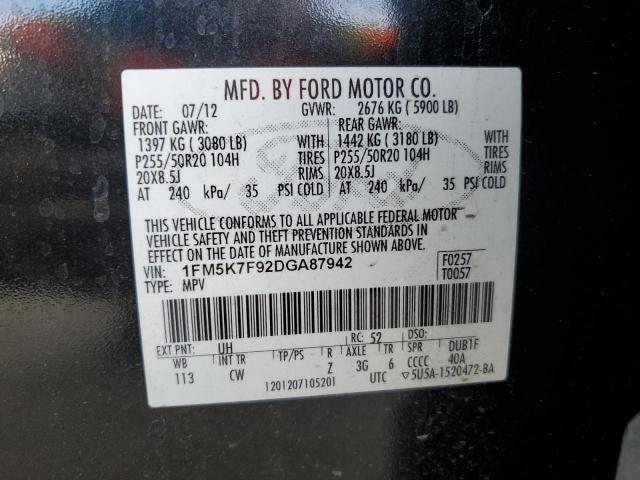 Photo 12 VIN: 1FM5K7F92DGA87942 - FORD EXPLORER 