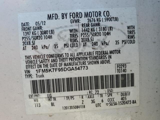 Photo 12 VIN: 1FM5K7F95DGA54773 - FORD EXPLORER L 