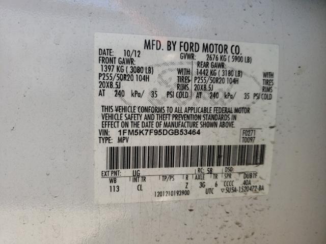 Photo 9 VIN: 1FM5K7F95DGB53464 - FORD EXPLORER 