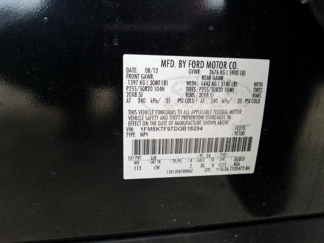 Photo 9 VIN: 1FM5K7F97DGB18294 - FORD EXPLORER L 