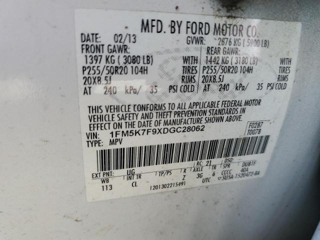 Photo 13 VIN: 1FM5K7F9XDGC28062 - FORD EXPLORER L 