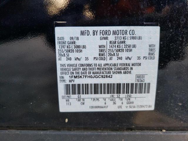 Photo 9 VIN: 1FM5K7FH0JGC92842 - FORD EXPLORER L 