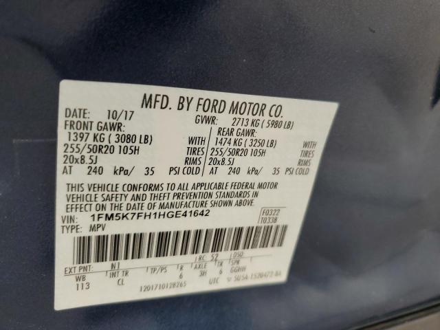 Photo 11 VIN: 1FM5K7FH1HGE41642 - FORD EXPLORER 