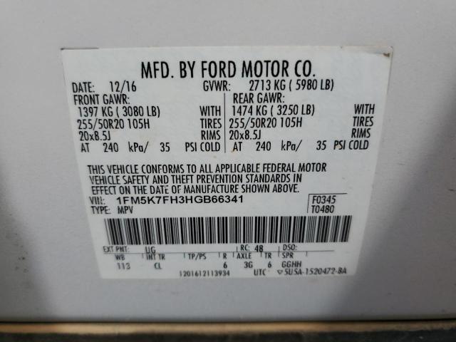 Photo 12 VIN: 1FM5K7FH3HGB66341 - FORD EXPLORER 