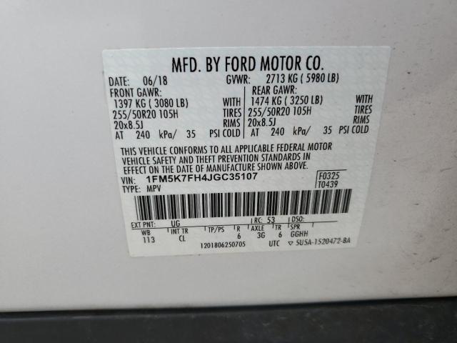 Photo 12 VIN: 1FM5K7FH4JGC35107 - FORD EXPLORER L 