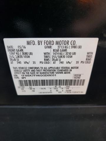 Photo 13 VIN: 1FM5K7FH6GGD09331 - FORD EXPLORER L 