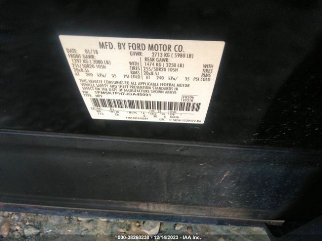 Photo 8 VIN: 1FM5K7FH7JGA45091 - FORD EXPLORER 