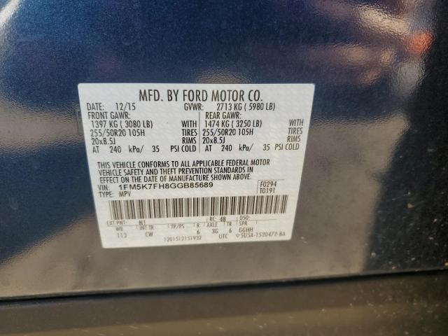 Photo 11 VIN: 1FM5K7FH8GGB85689 - FORD EXPLORER L 