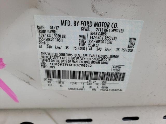 Photo 9 VIN: 1FM5K7FHXHGC08942 - FORD EXPLORER L 