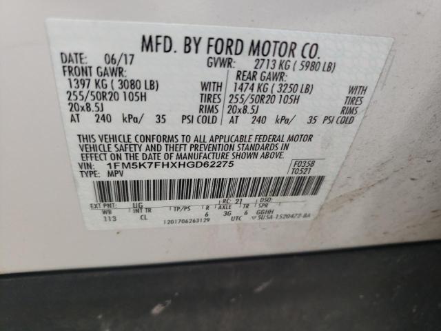 Photo 13 VIN: 1FM5K7FHXHGD62275 - FORD EXPLORER 