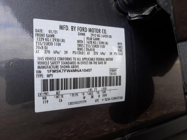 Photo 11 VIN: 1FM5K7FW4MNA10457 - FORD EXPLORER L 