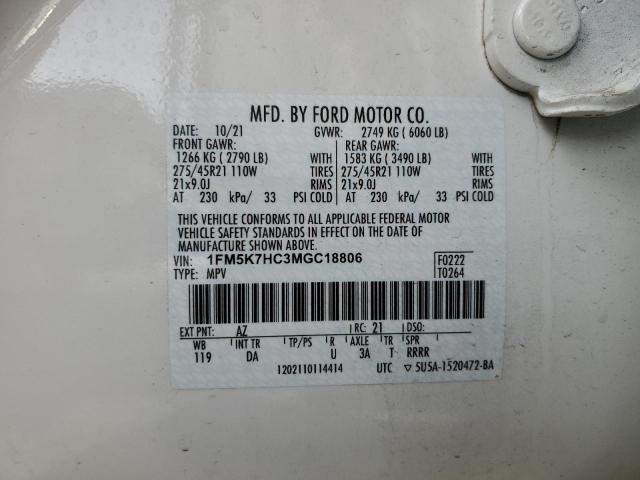 Photo 12 VIN: 1FM5K7HC3MGC18806 - FORD EXPLORER 