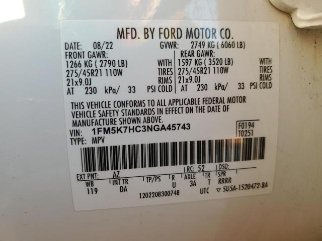 Photo 12 VIN: 1FM5K7HC3NGA45743 - FORD EXPLORER P 