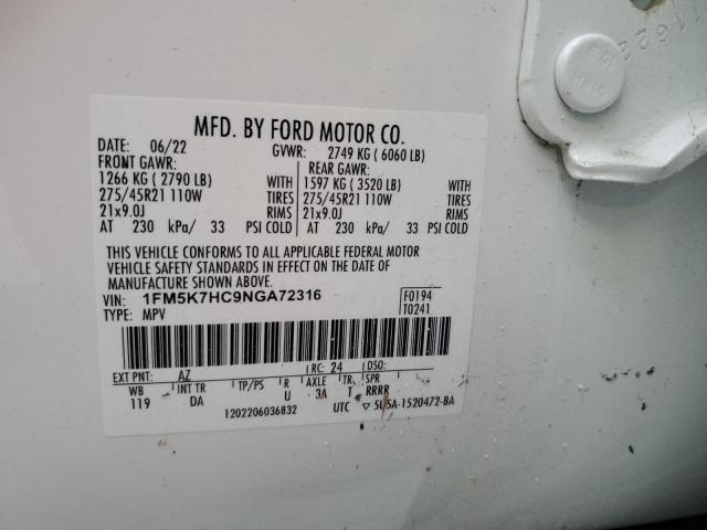 Photo 13 VIN: 1FM5K7HC9NGA72316 - FORD EXPLORER P 