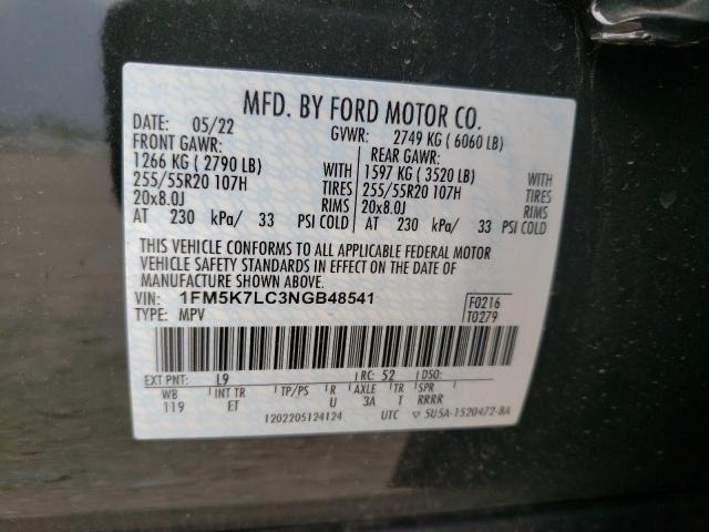 Photo 9 VIN: 1FM5K7LC3NGB48541 - FORD EXPLORER K 