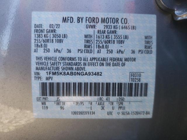 Photo 9 VIN: 1FM5K8AB0NGA93482 - FORD EXPLORER P 